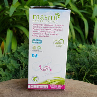 Masmi Organic Cotton Pantyliners, Adjustable, 30s