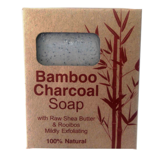 EcoPlanet Bamboo Charcoal Soap with Raw Shea Butter & Rooibos - 130g