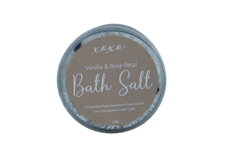 Xoxo Vanilla & Rose Petal Bath Salt 130g