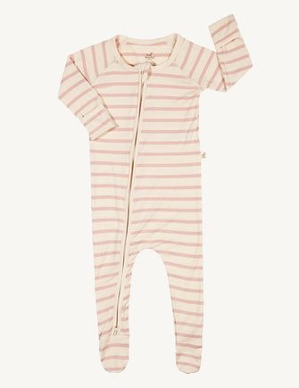 Long Sleeve Boody Bamboo Stripe Baby Onesie