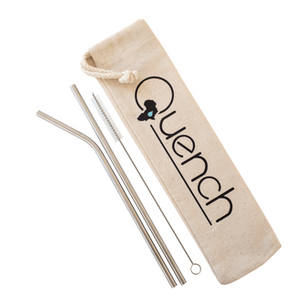 Quench Reusable Stainless Steel Straw Set