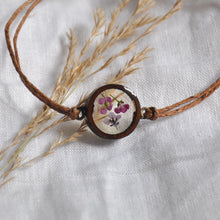 Dainty flower adjustable cotton cord bracelet