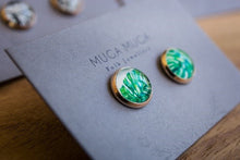 Tropical Leaf Glass Studs