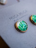 Tropical Leaf Glass Studs