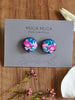 Turquoise and magenta lily studs