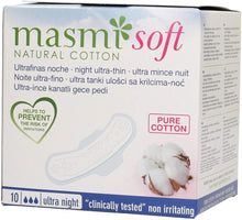 Masmi Natural Cotton Night Pads, Ultra Thin, Soft, 10s