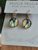 Colorful leaves rose gold glass dangles